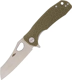 Honey Badger Wharncleaver D2 Camping Knife with Left/Right Hand Pocket Clip,Green,Medium,HB1163