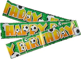 Unique Party 27319LF Happy Birthday” 3D Soccer Ball Foil Banner | 1 Pc, Multicolor