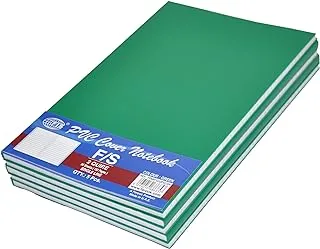 FIS PVC Cover NoteBook, 96 Sheets, 192 pages, Single Line, Green Colour 5-Piece - FSNBFS2QPVCGR