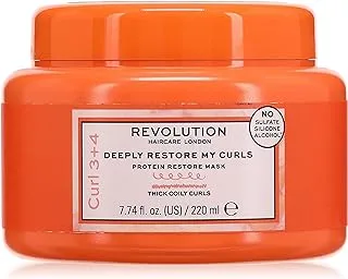 Revolution Hair Care Revolution Haircare Hair Mask For Damaged & Dry Hair, Deeply Restore My Curls Protein Mask, Intensely Hydrating & Nourishing Formula, Hair Looks Shiny, Vegan & Cruelty-Free, 30Ml