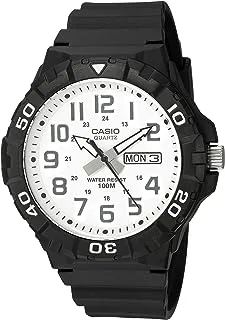 Casio Men's 'Diver Style' Quartz Resin Casual Watch, Color:Black (Model: MRW-210H-7AVCF), Black/White, MRW-210H-7AV, One Size