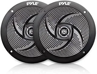 Pyle Low-Profile Waterproof Marine Speakers - 240W 6.5 Inch 2 Way 1 Pair Slim Style Waterproof and Weather Resistant Outdoor Audio Stereo Sound System, For Boat, Off-Road Vehicles - Pyle (Black)