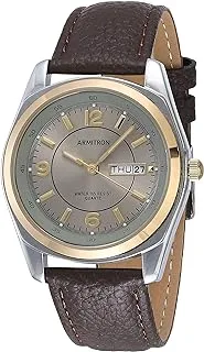 Armitron Men's Day/Date Easy To Read Leather Strap Watch, 20/1925