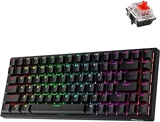 RK ROYAL KLUDGE Royal Kludge RK84 RGB Triple Mode Hot Swappable 84 Keys Wireless Bluetooth Gaming Keyboard with Quiet Red Switch, Black