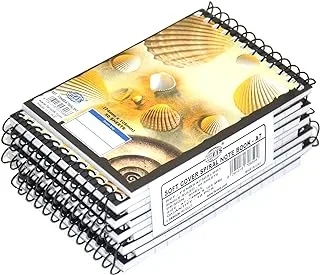 FIS A7 Soft Cover Spiral Notebook, Top Spiral, Single Ruled, Printed Design Front & Back With UV 10-Pcs - 50 Sheets - FSNBSA750SLSH1