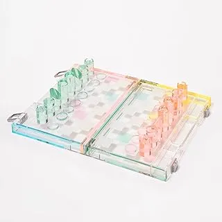 Sunnylife Mini Lucite Chess & Checkers, Aurora, One Size