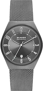 Skagen Watch for Men Grenen Three-Hand Date, at Least 50% Recycled Stainless Steel Watch with mesh Strap, 37 mm case Size