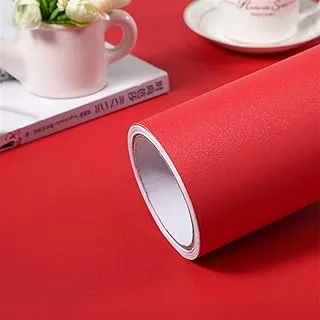 bpa Wall Sticker wallpaper Film Oil-proof Kitchen Cabinet Desktop Renovation PVC Vinyl Waterproof Self Adhesive Living Room Decor (Color : Matt Red, Dimensions 40cm x 1m)