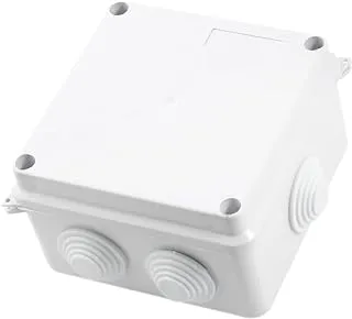 YXQ 100x100x70mm IP65 Waterproof Enclosure Electrical Junction Box w Holes Project Case Square White ABS