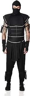 Adult Ninja Warrior Costume, Black, XL