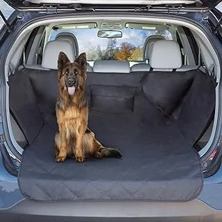 PETMAKER Cargo Liner Dog Seat Cover- Quilted Waterproof All Weather Non-Slip Pet Travel Mat with Side Coverage and Bumper Flap Protector for SUVs, Black