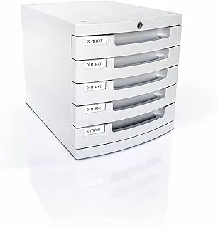 Maxi Plastic Storage 5 Drawer With Lock, office file cabinets Filing Cabinets for Home Office Storage Drawers Flat File Cabinet, Lockable with 5 Drawers Hold