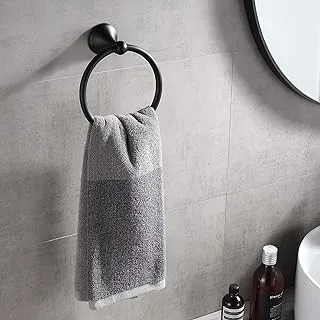 Biella ™ Matte Black Towel Ring حامل مناشف يد للحمام ، حلقة منشفة مثبتة على الحائط ، شماعات دائرية لأجهزة الحمام