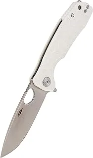 Honey Badger D2 Flipper Knife, M, White