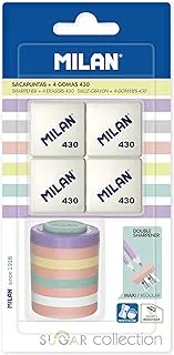 Sharpener Sugar 4 Rubber Milan 430 Blister Pack