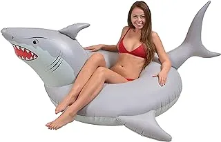 GoFloats 'Great White Bite' Shark Pool Float Party Tube - Inflatable Rafts, Adults & Kids