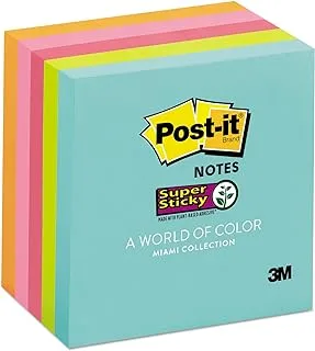 Post-it Notes Super Sticky MMM6545SSMIA Pads in Miami Colors