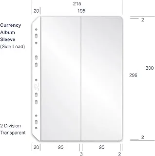 FIS Currency Album Refill 2-Pockets 21.5x30cm, Transparent 10-Piece - FSHOCAR1