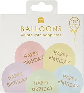 Talking Tables Happy Birthday Balloons 5-Pieces, Pastel