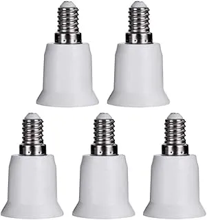 ALARQAM 5PCS E14 to E27 Small Screw To Large Screw Conversion Lamp Head(White)