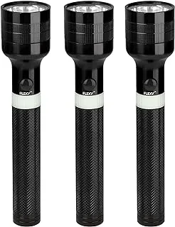 FLEXY® Rechargeable Q5 LED Flash Light 1200 Meters Beam 23X6X6CM Pack Of 3