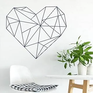 COOLBABY Black Geometric Heart Wall Sticker for Home Decor Shaped Art Modern | Living Room WWG42-SRK