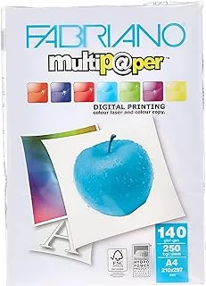 Fabriano Creative World Of Crafts 140gm A4 Multi-Purpose Craft Printable Paper, 140GSM A4, 250 Sheets (White)