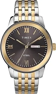 Timex Classic 41 mm Men's Stainless Steel Bracelet Watch, Two Tone, 41 mm, Dress Watch