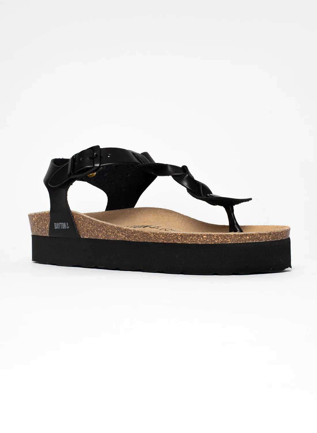 BAYTON Badajoz Black Platform Sandals