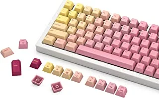 Glorious Grapefruit PBT Keycaps Set (Pink and Yellow) 143 Custom Keycaps, Cherry MX Profile, Pastel, Low-Profile Dye-Sub for Mechanical Gaming Keyboards(60 Percent, TKL, Full Size) Incl Mac Keys (191)