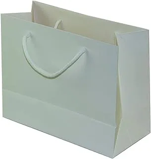 Rosy.Moment White Gift Bags with Handles, 12 Pieces Glossy Matte Party Bags, 23x18x10cm Paper Bags Kraft Bags with Handles, Retail Bags, Shopping Bags, Merchandise Bags