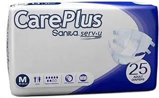 Sanita Careplus incontinence Unisex Adult Diapers, Medium,Waist (69-122 CM)-25 PAD