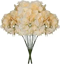 YATAI 2pcs Artificial Flowers Bunch, Hydrangea Silk Flowers Bundle, Realistic, Fade-Resistant Faux Floral Arrangement, Allergy-Free, No Maintenance, Fake Flowers for Home Office Decor Gift, Champagne