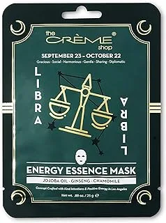 The Crème Shop Energy Essence Face Sheet Mask. Jojoba Oil + Ginseng + Chamomile. - Libra