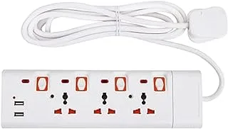 Geepas GES4094 3 Way Extension Socket with USB Port