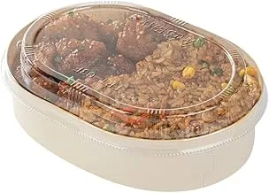 Oval Poplar Container Lid, Wooden Food Lid - Clear Plastic 100ct Box Taipei Collection Restaurantware