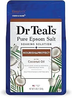 Dr Teal's Salt Soak with Pure Epsom Salt, Nourish & Protect with Coconut Oil, 3 lbs