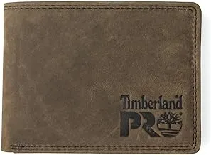 محفظة جلدية RFID للرجال من Timberland PRO مع محفظة حامل بطاقة الجيب القابلة للإزالة