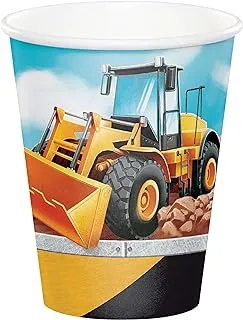 Creative Converting Big Dig Construction Hot/Cold Cup 8 Pieces, 9 Oz Capacity