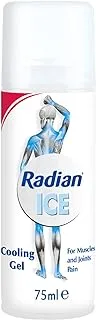 Radian Ice Roll-On Cooling Gel for Acute, Sudden, Shooting Muscle Pain, 75ml, Sprains, Ruptures, Strains, Easy Mess-Free Application, contains Menthol, Recover Injured Muscles, All Natural Ingredients