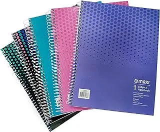 Maxi Spiral Hard Cover 1 Subject Notebook 12.5 cm X 8.5 Inches 80 Sheets, Assorted, 11Hcsub1