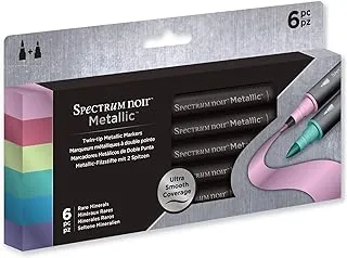 Spectrum Noir 6 Piece Rare Minerals Metallic Marker Set, Multicolor