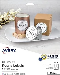 Avery Round Labels for Laser & Inkjet Printers, 2.5