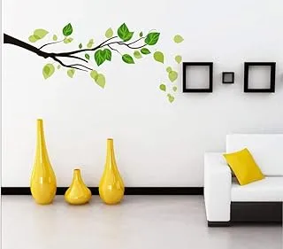 StickieArt Green Leaves Branch Wall Stickers, Home Decoration DIY Removable Decals for Living Room Bedroom, Medium, 50 x 70 cm, STA-125