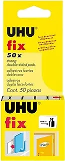 Uhu Fix Mounting Tape, Double Sided Foam Tape Pads, 50 Pads