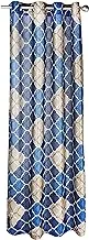 Story at Home 350 GSM 2 Pieces Door Curtain, DGY2018, Polyester, Blue and Cream, 18 cm x 215 cm