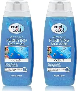 Cool & Cool Purifying Ocean Face Wash 200ML (Pack of 2) - Natural Betain & Purifying Minerals, Cleanses Clogged Pores & Hydrates Skin, Suitable for All Skin Types