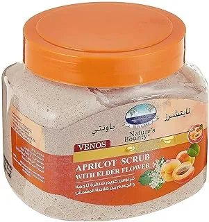 Natures Bounty Venos Face & Body Apricot Scrub With Elder Flower, Removes Dead Skin & Exfoliates Skin, Ideal For All Skin Types, 600ml