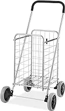 Whitmor Utility Shopping Cart-Durable Folding Design for Easy Storage