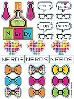 Creative Converting Get Nerdy Birthday Party Favour Sticker Sheets 4 Pieces